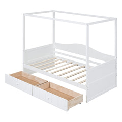 Bellemave® Twin Size Canopy Daybed with 2 Drawers