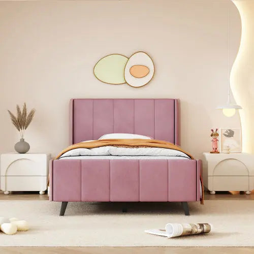 Bellemave® Velvet Upholstered Platform Bed Bellemave®