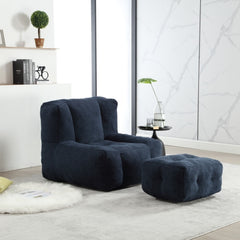 Bellemave® Fluffy Bean Bag Chair with Memory Foam and ottoman