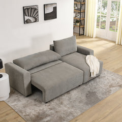 Bellemave® L-Shaped Modular Corduroy Upholstered 3 Seater Sofa Bed with Storage