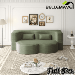 Bellemave® Folding Foam Sofa Bed,15" Full Size Floor Couch,Convertible Sleeper Futon Loveseat Couch for Living Room, Guest Use, Office, Apartmen Bellemave®