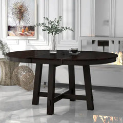 Bellemave 58" Farmhouse Round Extendable Dining Table Bellemave