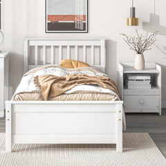 Bellemave® Platform Bed with a Nightstand,with Headboard and Footboard