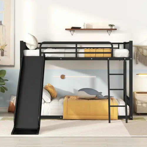 Bellemave® Metal Twin Size Bunk Bed with Slide