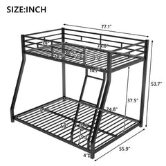 Bellemave® Twin over Full Metal Floor Bunk Bed Bellemave®