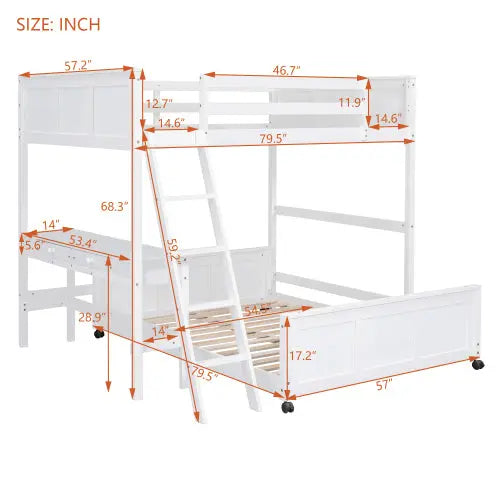 Bellemave® Bunk Bed with Desk Bellemave®