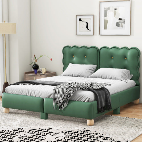Bellemave Queen Size Upholstered Platform Bed with Support Legs