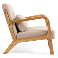 Bellemave® Leisure Chair with Solid Wood Armrest and Feet Bellemave®