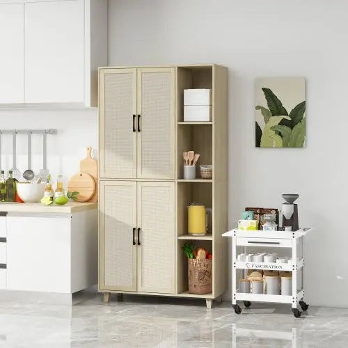 Bellemave® 4 Door Cabinet with 4 Adjustable Inner Shelves