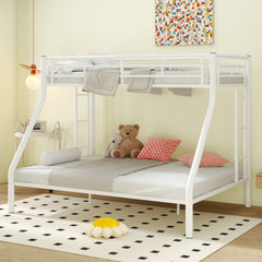 Bellemave® Twin XL over Queen Metal Bunk Bed with Ladder and Guardrails