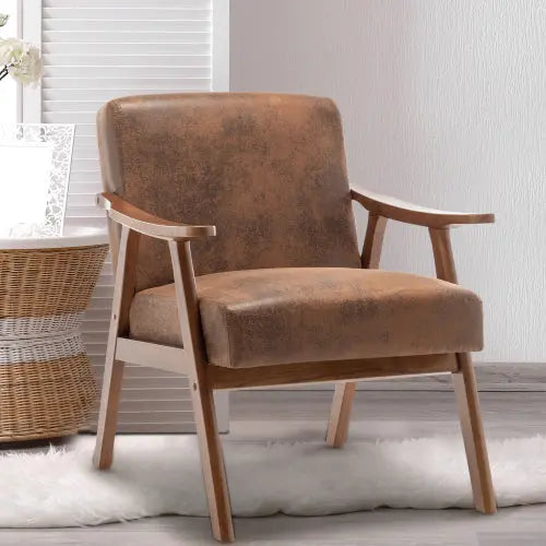 Bellemave® Mid-Century Modern Chair with Solid Wood Frame, Extra-Thick Backrest Bellemave®