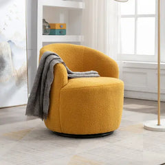 Bellemave 25.6" Teddy Fabric Swivel Accent Armchair Bellemave