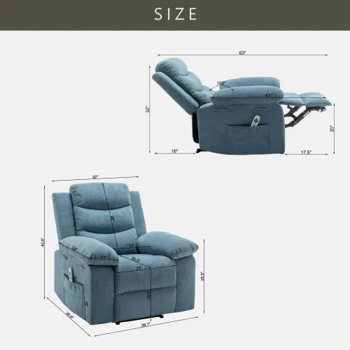 Bellemave Power Recliner Chair with Adjustable Massage Function, Recliner Chair with Heating System Bellemave