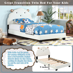 Bellemave® Twin Size Platform Bed with Sheep Design Headboard