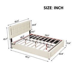 Bellemave® Upholstered Bed with Hydraulic Storage System and LED Light Bellemave®