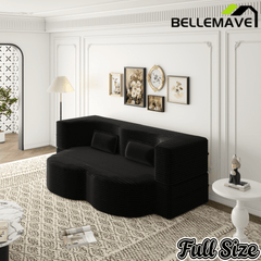 Bellemave® Folding Foam Sofa Bed,15" Full Size Floor Couch,Convertible Sleeper Futon Loveseat Couch for Living Room, Guest Use, Office, Apartmen Bellemave®