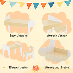 Bellemave® Kids Wooden Table Set with One Chair for 2-8 Age Kids