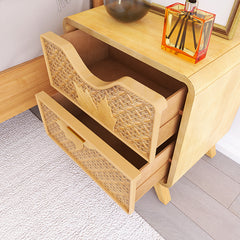 Bellemave® Hand-Carved 2-Drawers Accent Cabinet