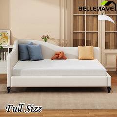 Bellemave® L-Shaped Linen Daybed,with Solid Wood Legs