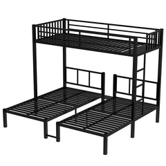 Bellemave® Twin XL/Twin over Twin & Twin Metal Triple Bunk Bed for 3