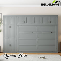 Bellemave® Queen Size Murphy Bed Wall Bed with Cabinets