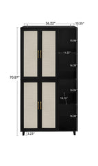 Bellemave® 4 Door Cabinet with 4 Adjustable Inner Shelves