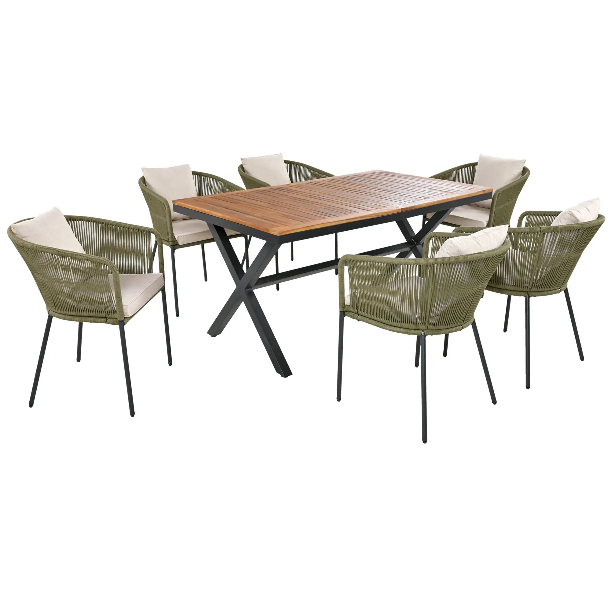 Bellemave® 7-Pieces Patio Dining Set with Metal Frame Dining Table and Chairs Bellemave®