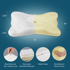 Bellemave® Memory Foam Neck Pillow, Ergonomic Contour Neck Pillow