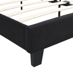 Bellemave® King Size Upholstered Platform Bed with Linen Fabric Headboard and Wood Slat Support