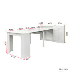 Bellemave® Modern Extendable Dining Table with Storage