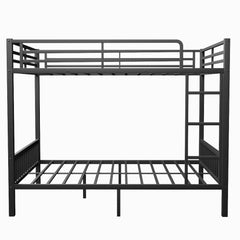 Bellemave® Queen Size Metal Bunk Bed with Ladder and Slats Support