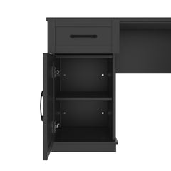 Bellemave® L-Shaped Computer Desk with Storage - 2 Cabinets & 2 Drawers & 12 Shelves, Black Corner Desk for Gaming, Home Office, Study and Living Room Bellemave®