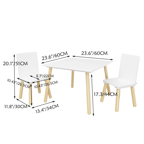 Bellemave® 3 Pieces Toddler Table and Chair Set