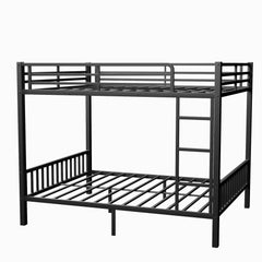 Bellemave® Queen Size Metal Bunk Bed with Ladder and Slats Support