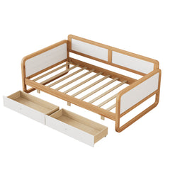 Bellemave® Twin Size Solid Wood Daybed with 2 Storage Drawers