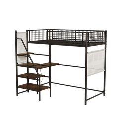 Bellemave® Metal Loft Bed with Built-In Charging Station and LED Lighting