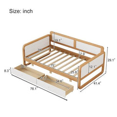 Bellemave® Twin Size Solid Wood Daybed with 2 Storage Drawers