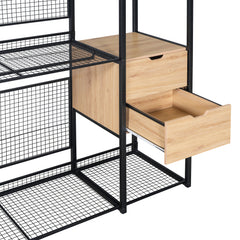 Bellemave® Open-Style Wardrobe with Hanging Rails, Shelves and Drawers