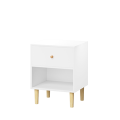 Bellemave® Wooden Nightstand with One Drawer One Shelf