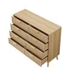 Bellemave® 8 Double Dresser with Rattan Drawers