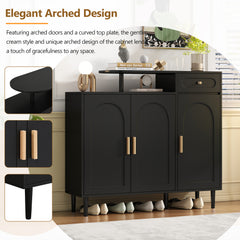 Bellemave® Elegant Shoe Cabinet with Adjustable Shelves and Solid Wood Legs