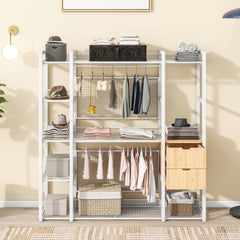 Bellemave® Open-Style Wardrobe with Hanging Rails, Shelves and Drawers