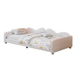 Bellemave® Sherpa Fabric Upholstered Daybed with Cloud-Shaped Backrest