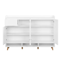 Bellemave® Sleek and Contemporary Shoe Cabinet with Adjustable Shelves and Solid Wood Legs