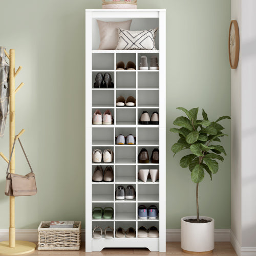 Bellemave® Modern 30 Shoe Cubby Console with Multiple Storage Capacity