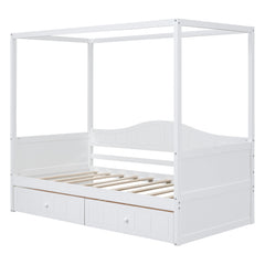 Bellemave® Twin Size Canopy Daybed with 2 Drawers