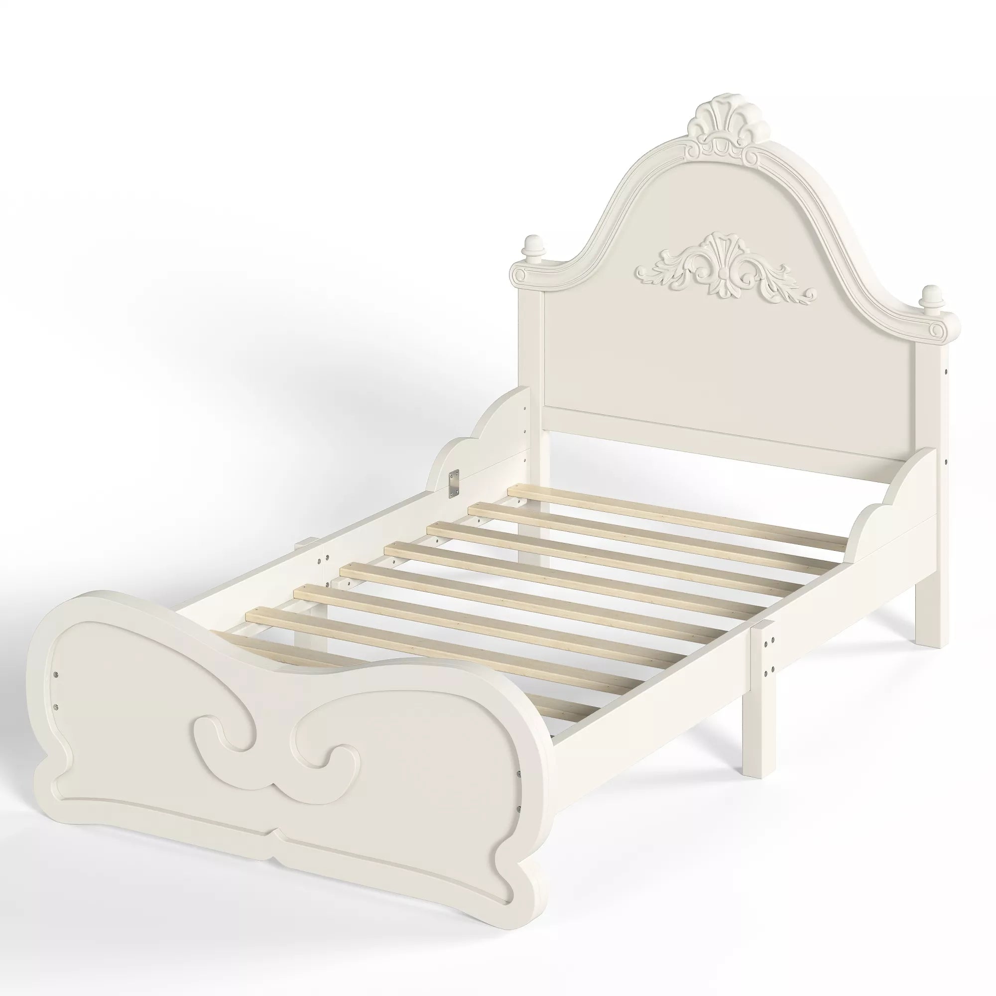 Solid Wood Platform Bed with Slatted Mattress Support