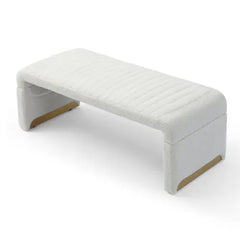 Bellemave® Modern Upholstered Sherpa Fabric Ottoman Bench Bellemave®