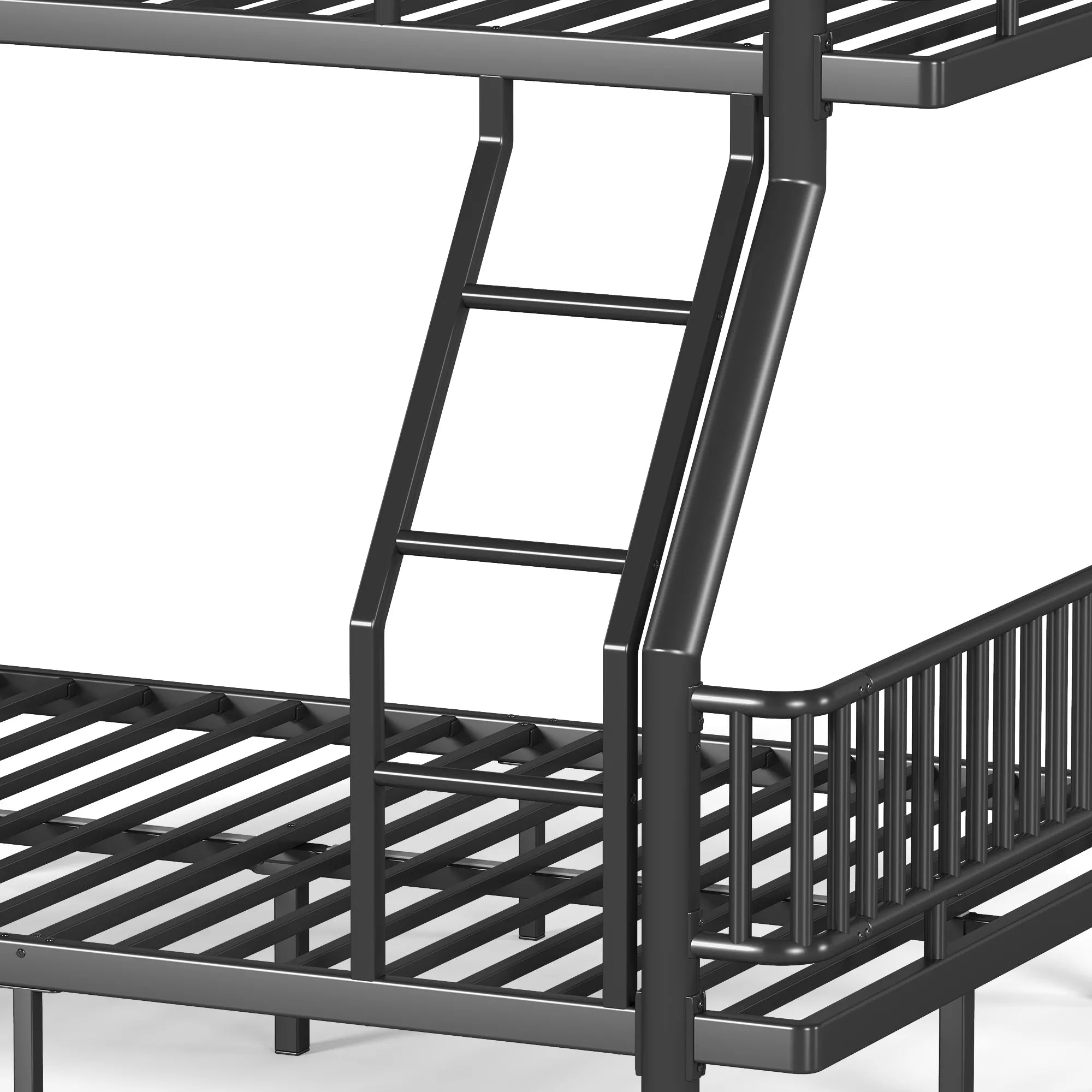 Metal Bunk Bed Ladder Detail with Upgraded Round-Pipe Frame