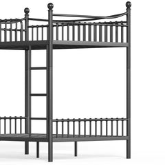 Bellemave® Metal Bunk Bed with Curved Guardrails, Space-Saving Bunk Bed Frame for Kids & Teens